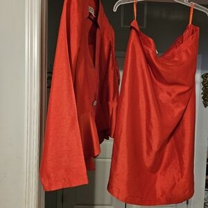 Alfred Dunner Vibrant Red Peplum Blazer